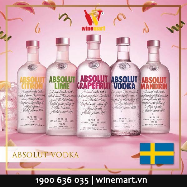 Chai rượu Absolut Vodka nguyên bản