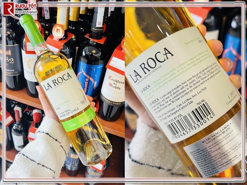 Rượu vang trắng La Roca Sauvignon Blanc 13% mang hương vị tươi mát của xoài, chanh và bưởi