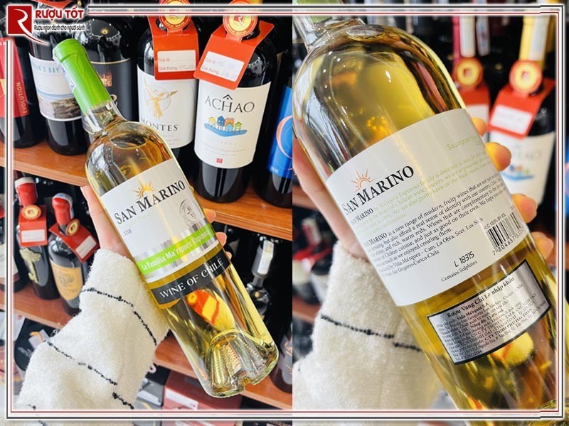 Rượu vang trắng San Marino Sauvignon Blanc 13% có hương vị nhiệt đới tươi mát