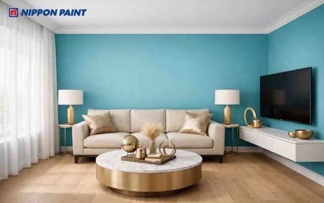 Xanh ngọc phối màu be và vàng giúp gia chủ cân bằng cảm xúc, vượng khí