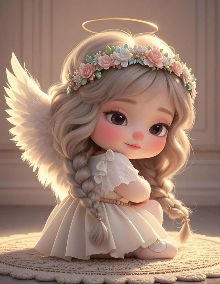 Hình ảnh một nàng công chúa chibi với đôi mắt to tròn và vương miện lấp lánh
