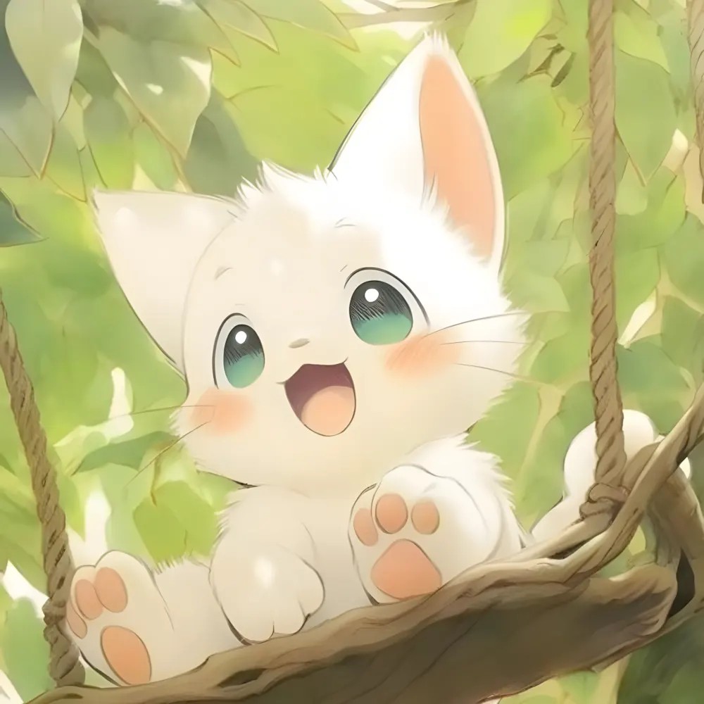 Mèo Anime với ánh mắt sắc lạnh và trang phục tương lai