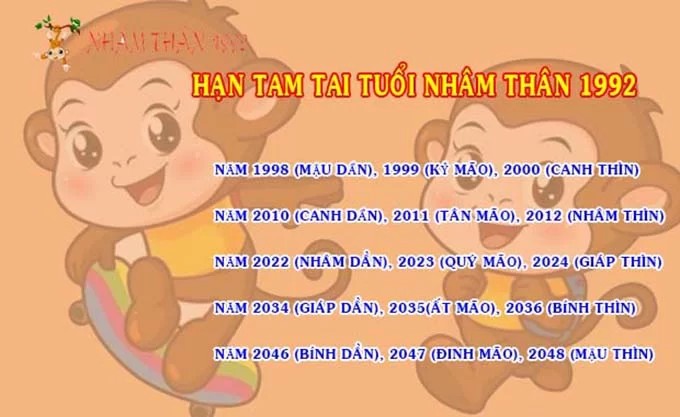 Hạn tam tai tuổi Nhâm Thân 1992