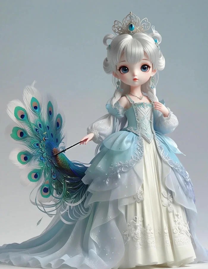 Hình ảnh công chúa chibi đang cầm chiếc đũa thần và vẫy tay