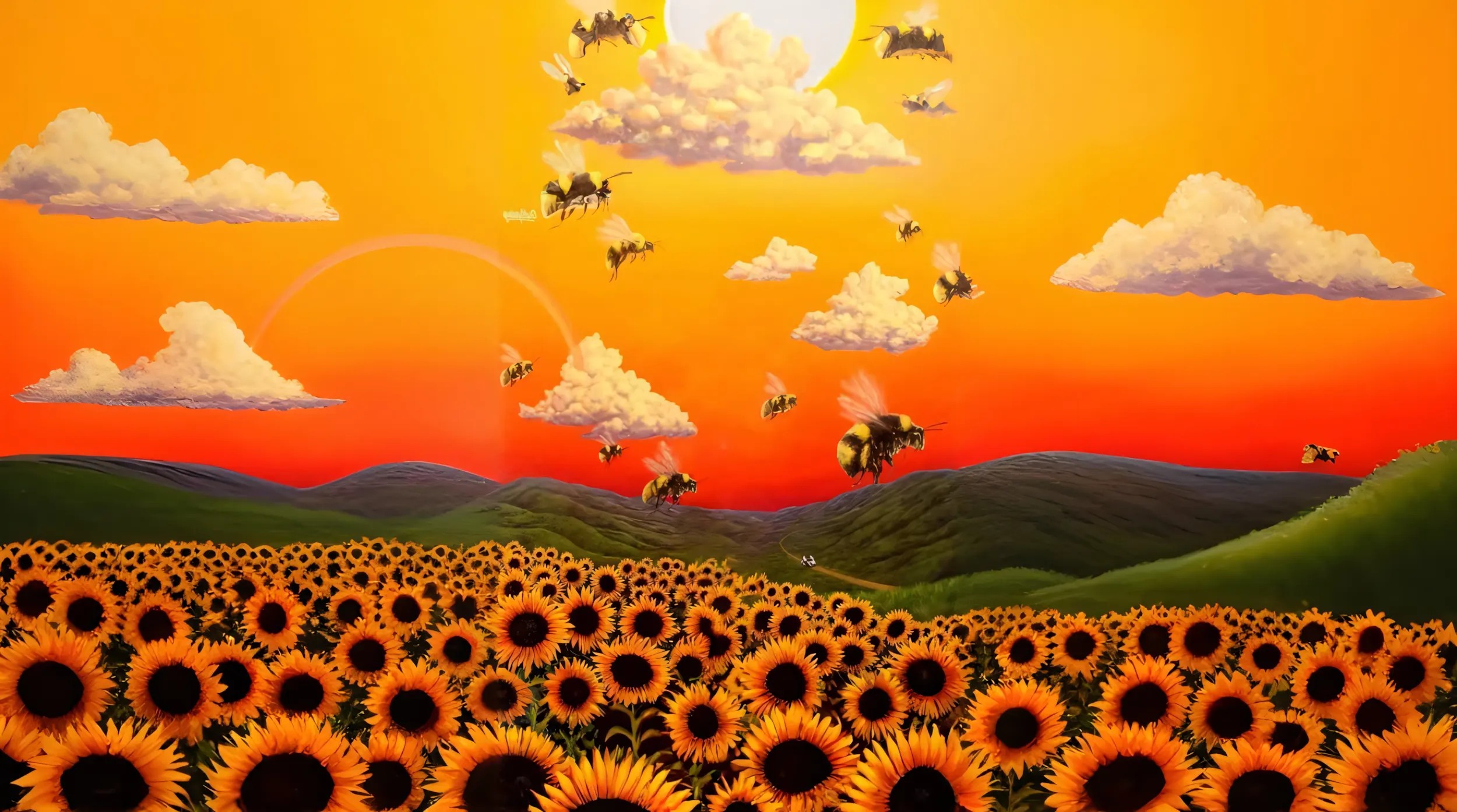 Nền vàng 3D với các hình khối nổi bật