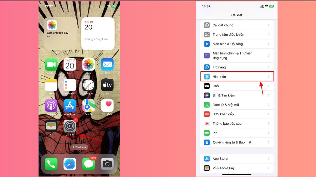 Cài đặt hình nền may mắn cho iPhone - bước 1