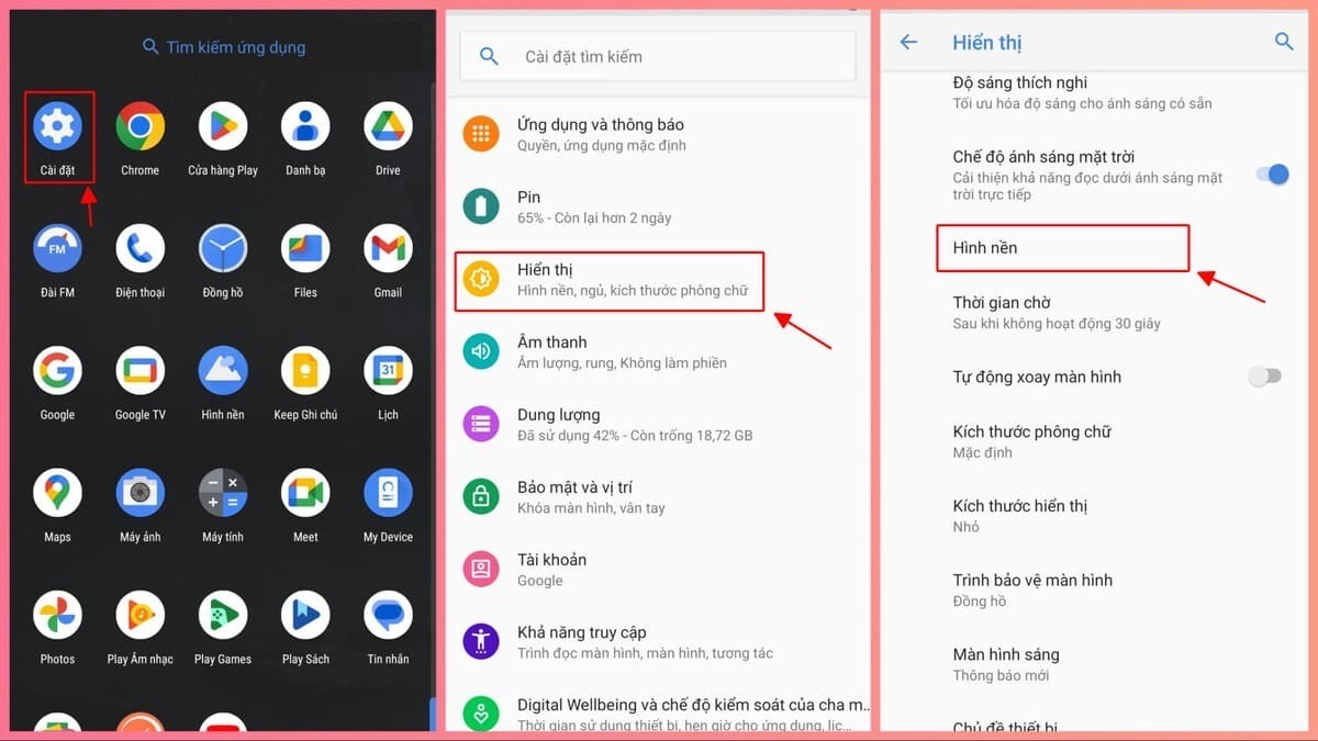 Cài đặt hình nền may mắn cho điện thoại Android - bước 1