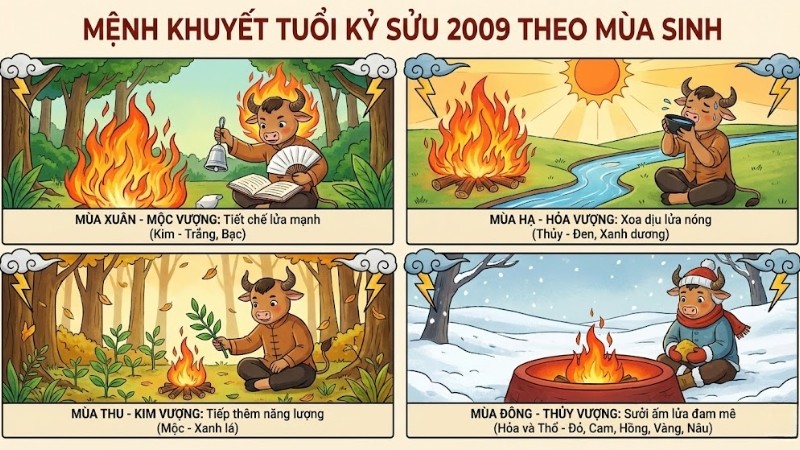 Mệnh khuyết tuổi Kỷ Sửu 2009 theo mùa sinh
